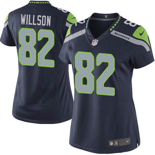 Women's Limited Luke Willson Nike Jersey Navy Blue Home - #82 NFL Seattle Seahawks